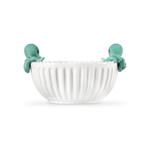 Ciotola in ceramica decorata polpi tiffany da 18