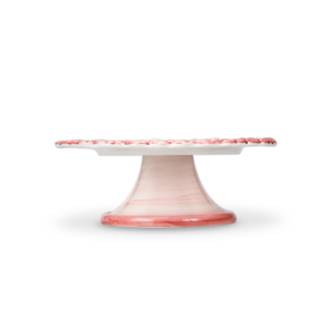 Alzata piccola in ceramica decorata rosa