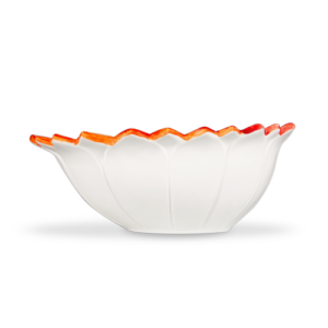 Ciotola in ceramica decorata margherita rossa da 28
