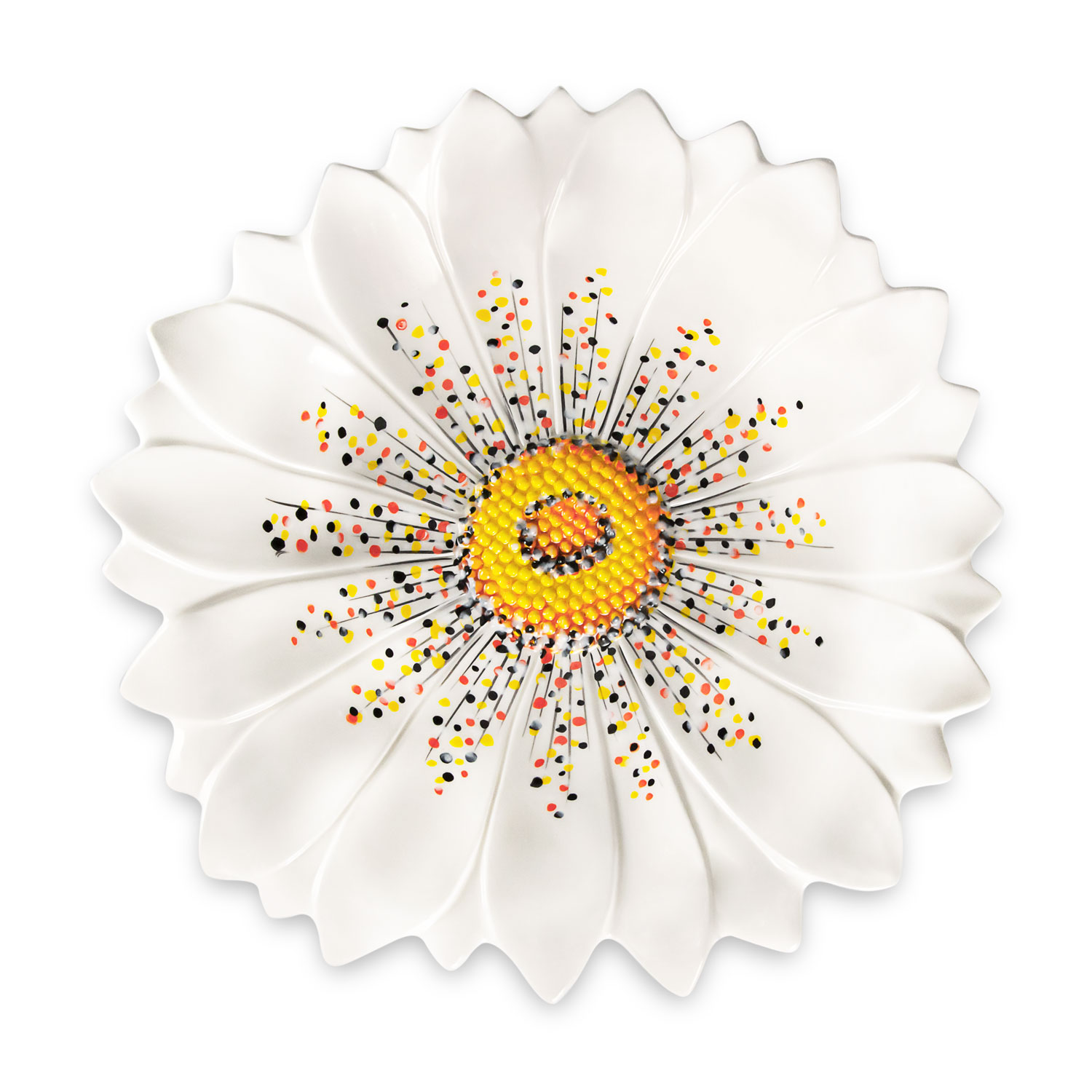 Centrotavola in ceramica decorata margherita