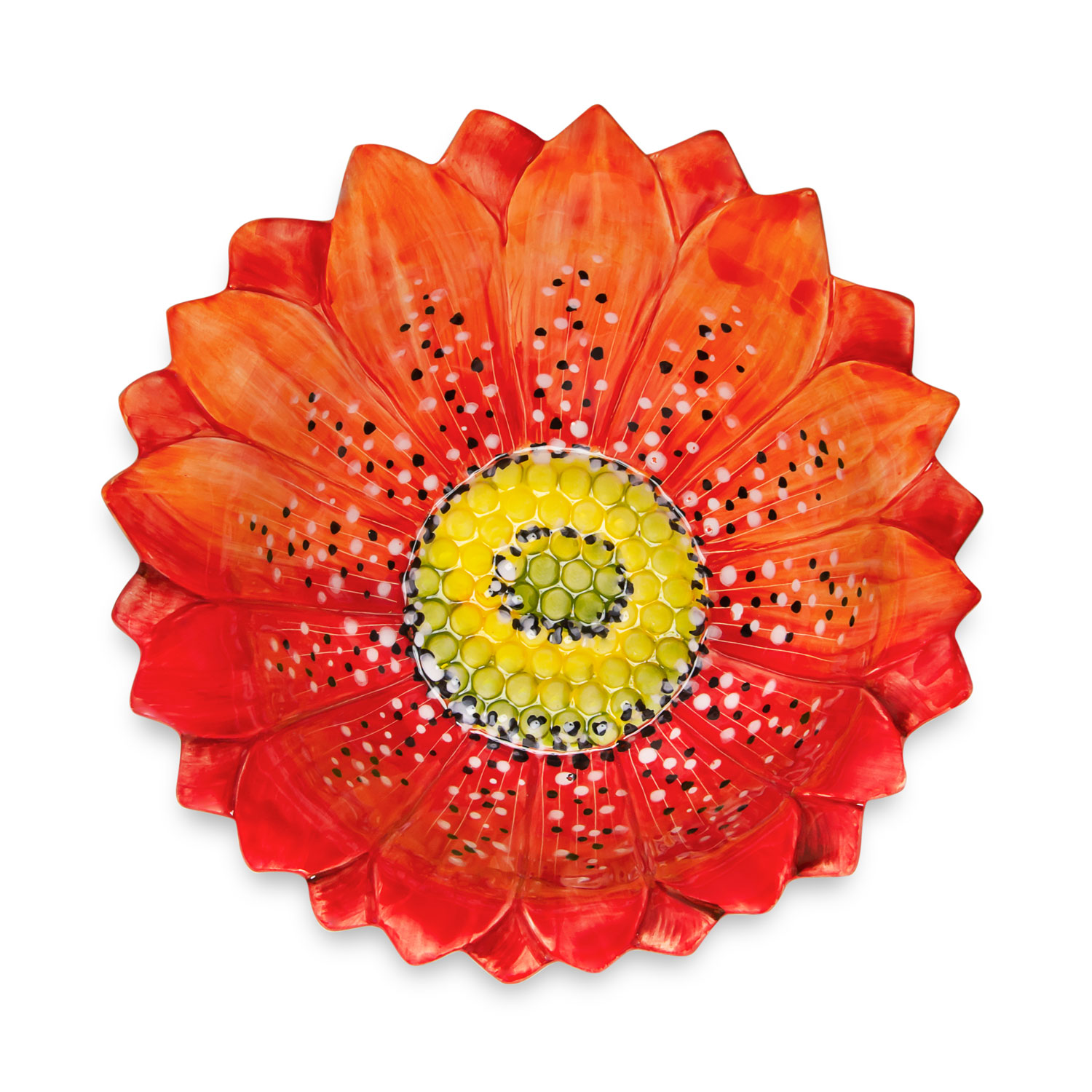 Ciotola in ceramica decorata margherita rossa da 28