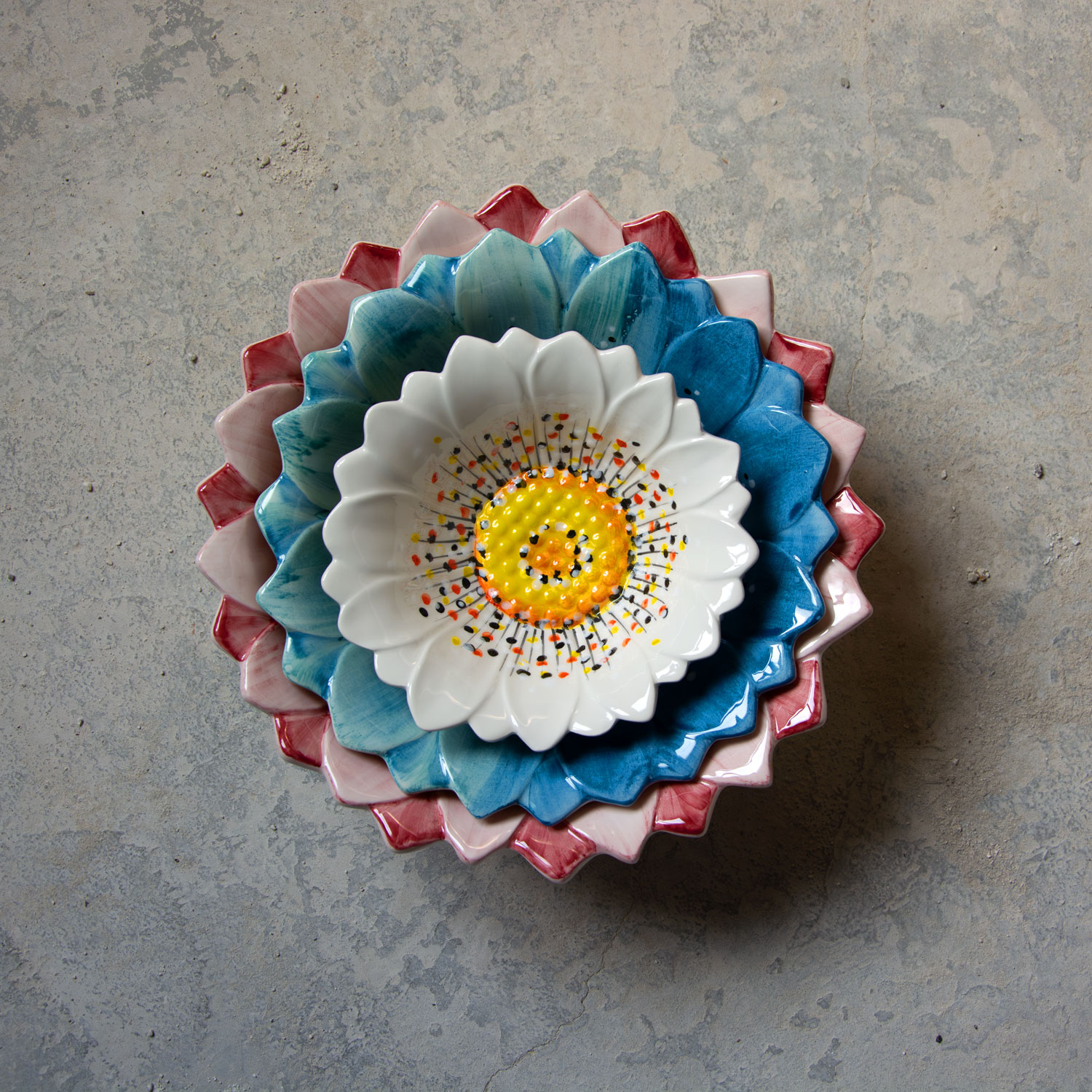 Ciotola in ceramica decorata margherita tiffany da 23