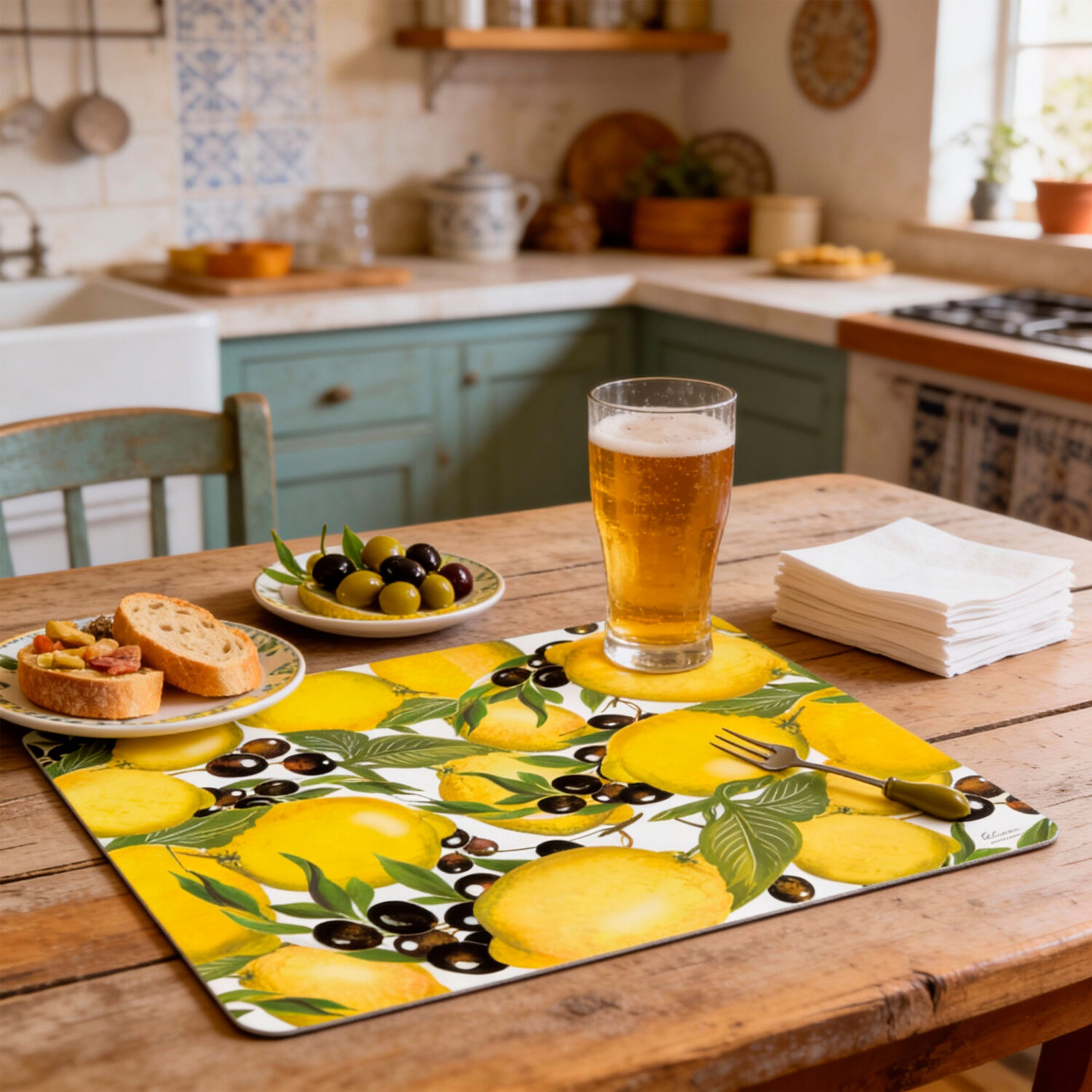 Tovaglietta americana decorata limoni e olive