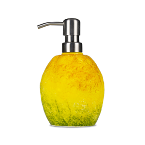 Dispenser in ceramica decorata a forma di limone