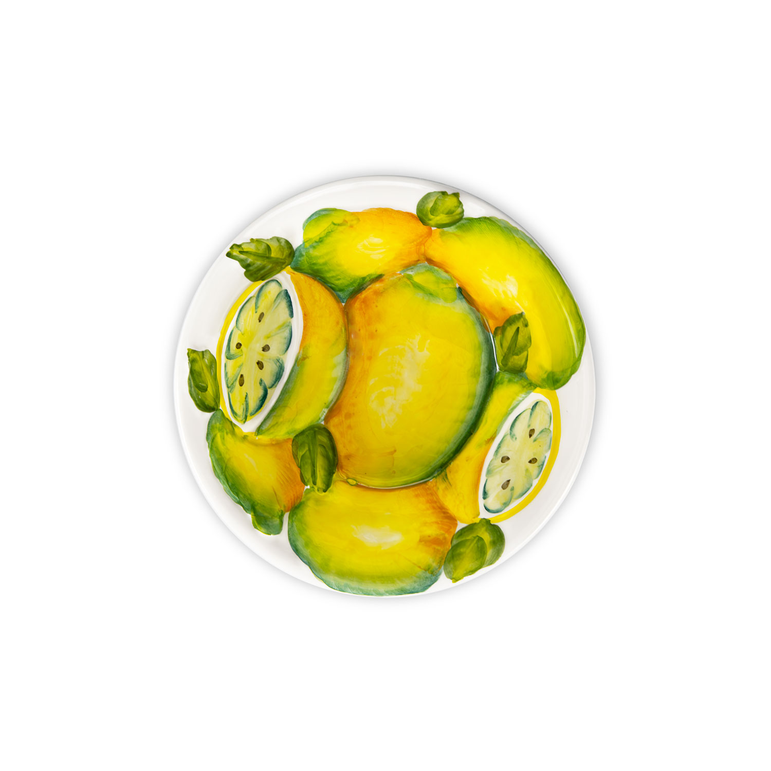 Ciotola in ceramica decorata con limoni in rilievo