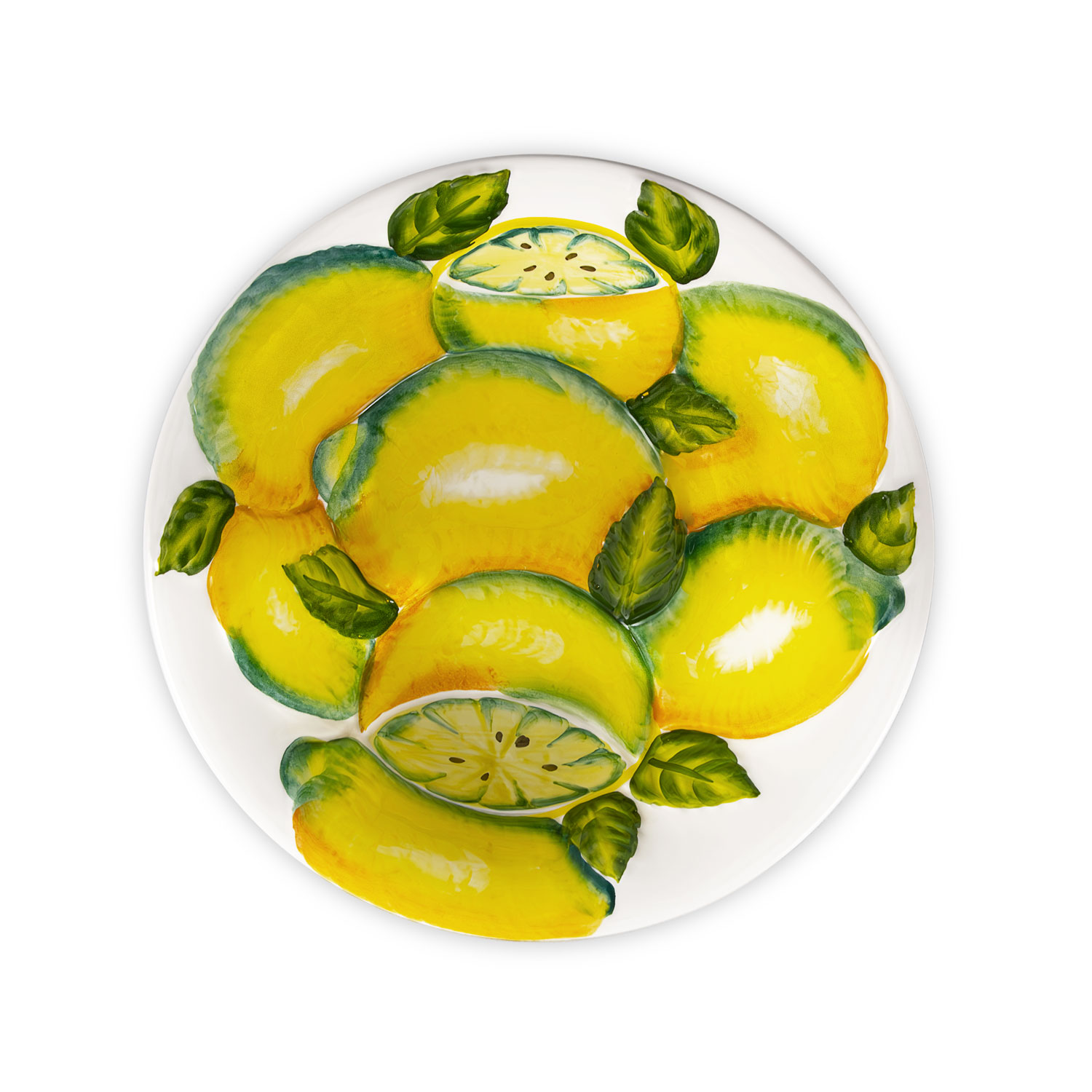 Ciotola in ceramica decorata con limoni in rilievo