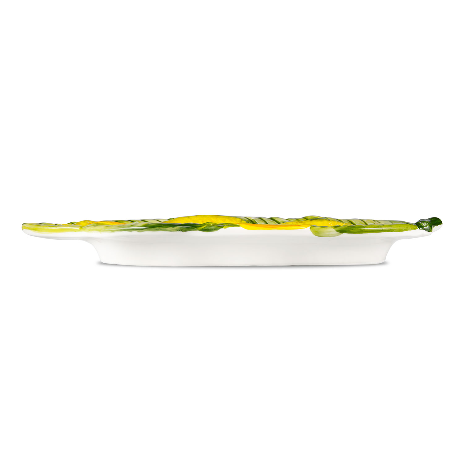 Poggiamestolo in ceramica decorata limoni rilievo