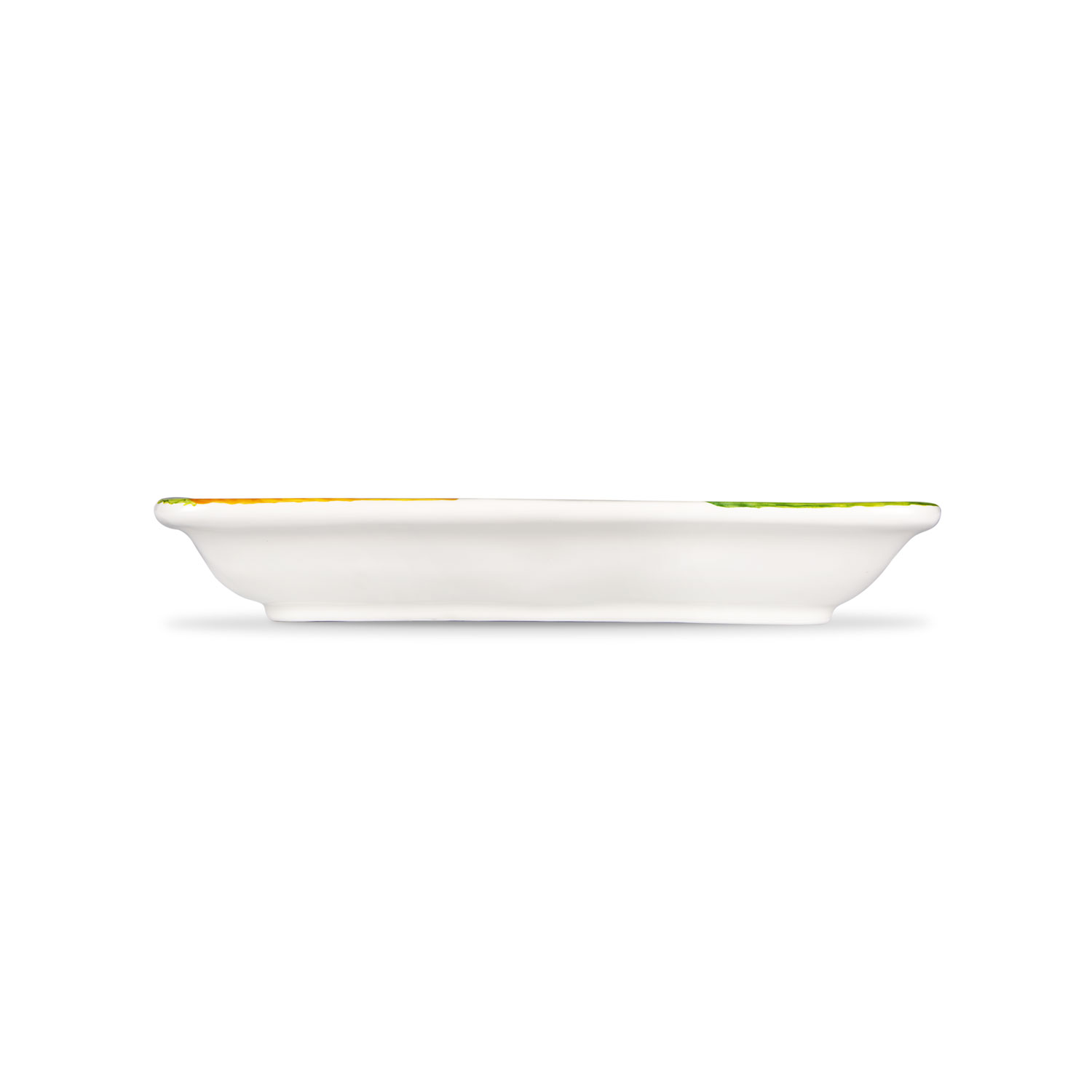 Vaschetta rettangolare in ceramica decorata con limoni in rilievo
