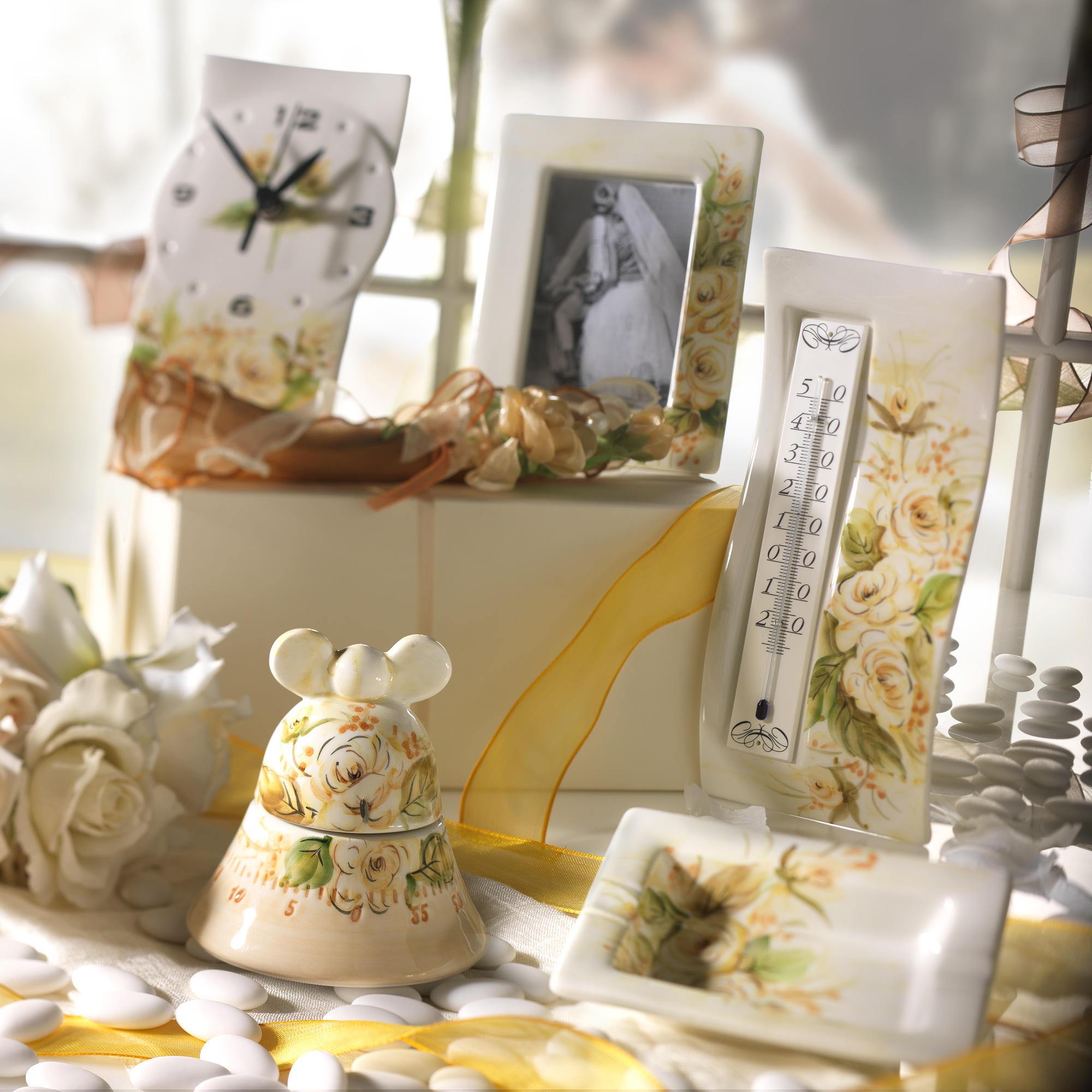bomboniere in ceramica dipinte a mano Handbemalte Keramik-Hochzeitsgeschenke hand-painted ceramic wedding favours