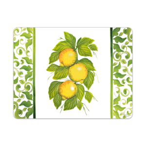 Tovaglietta americana decorata limoni damascato verde