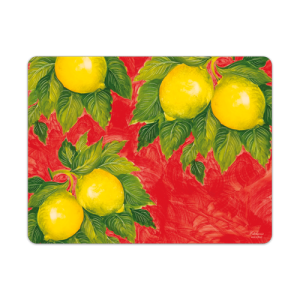 Tovaglietta americana decorata limoni con fondo rosso