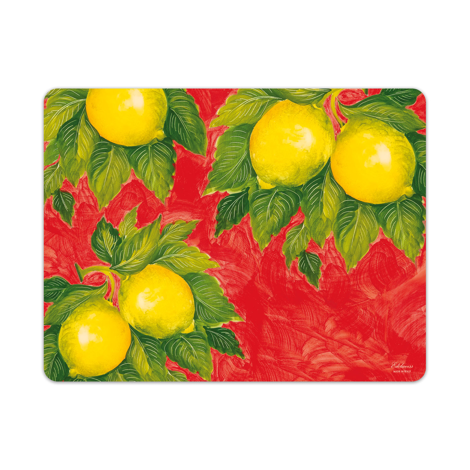 Tovaglietta americana decorata limoni con fondo rosso