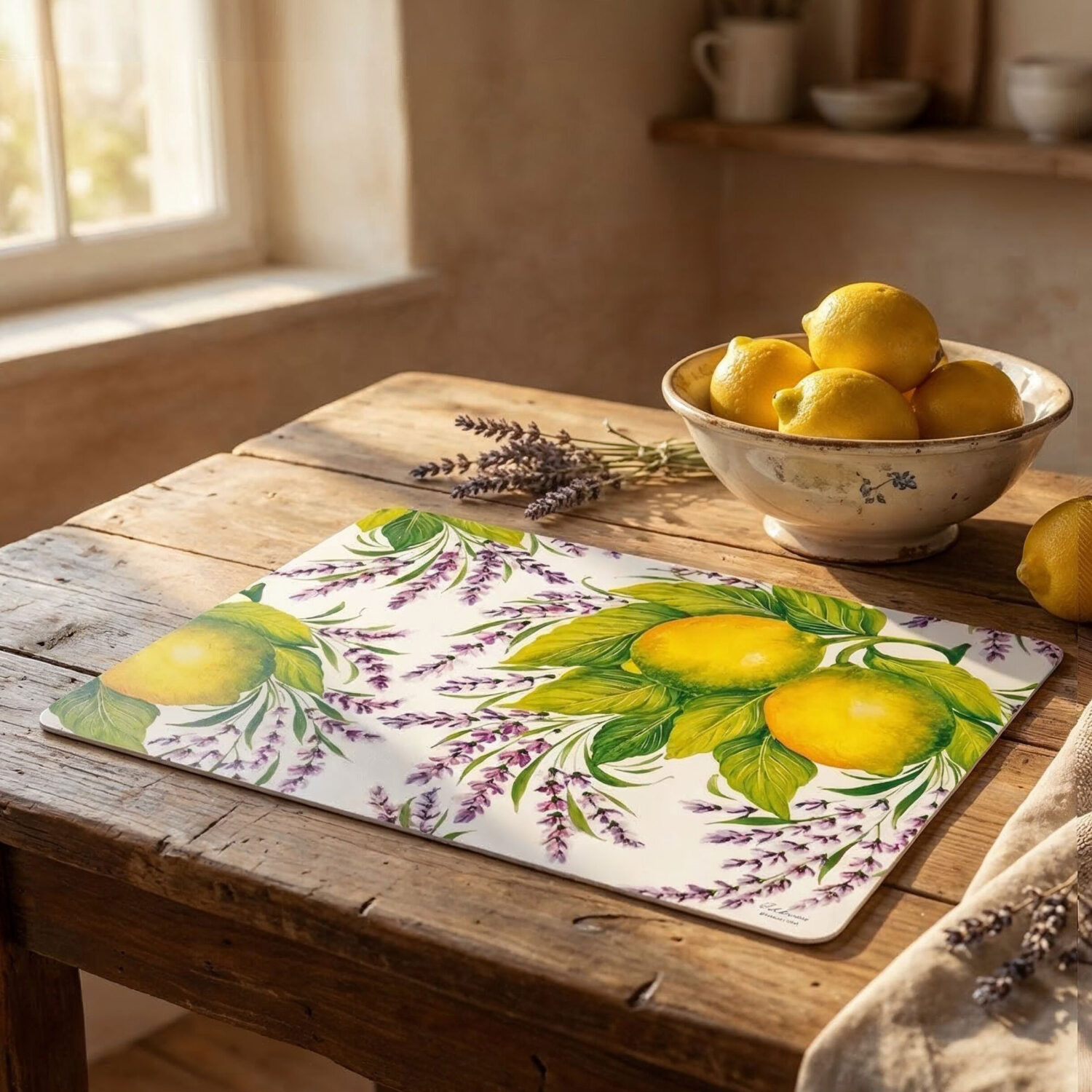 Tovaglietta americana decorata limoni e lavanda
