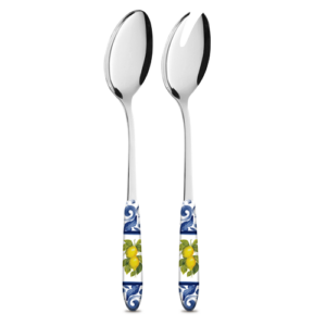 Posate per insalata Limoni damascato blu