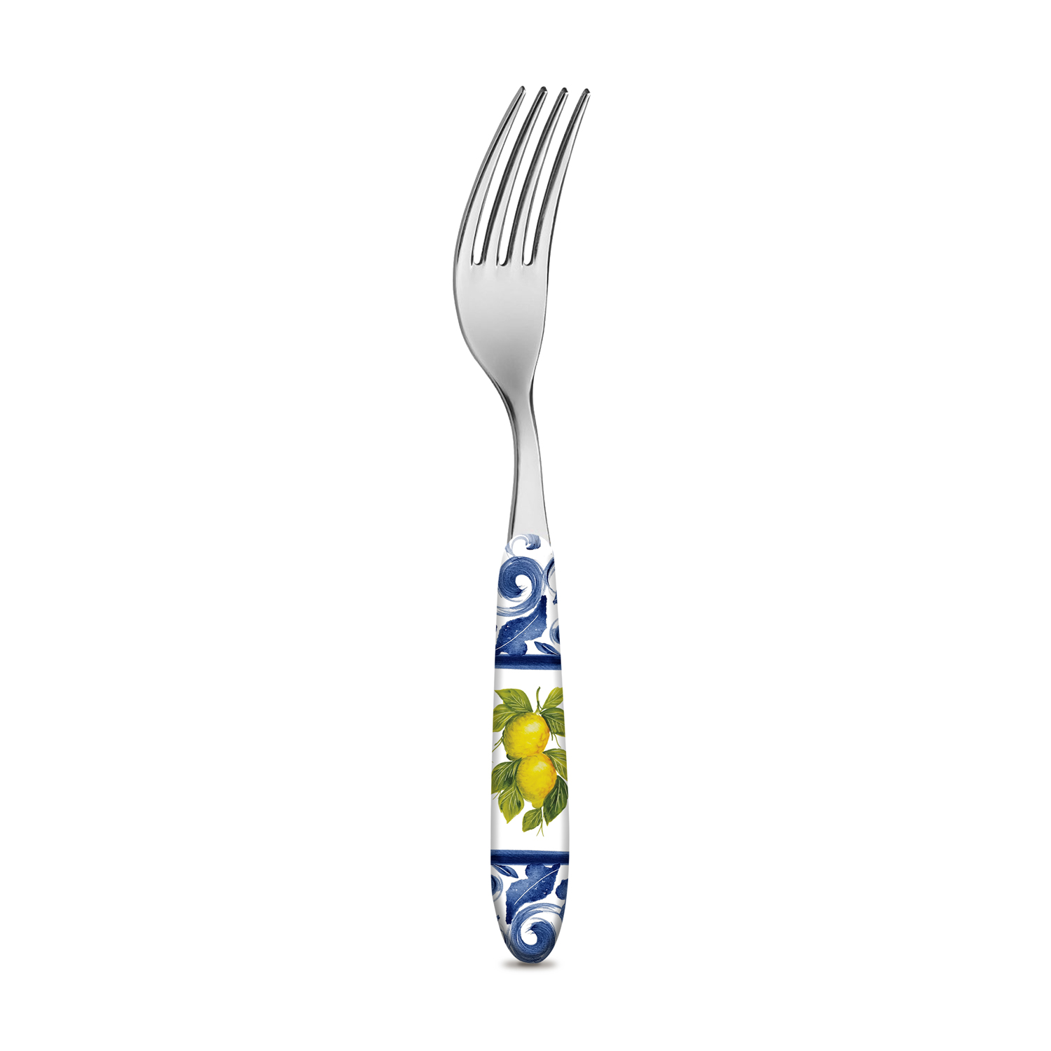Forchetta da tavola Limoni damascato blu
