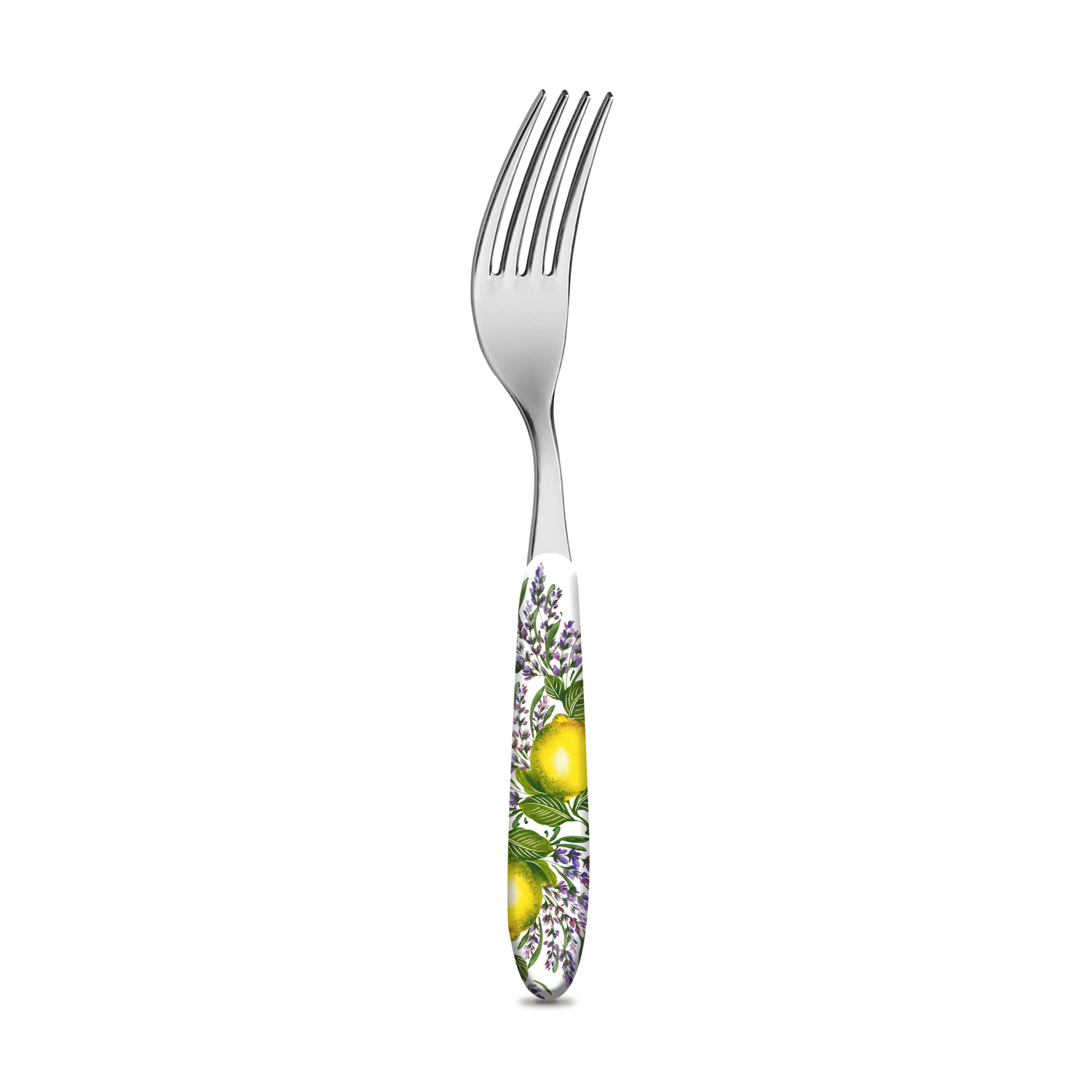 Gabel mit zitronen und lavendel