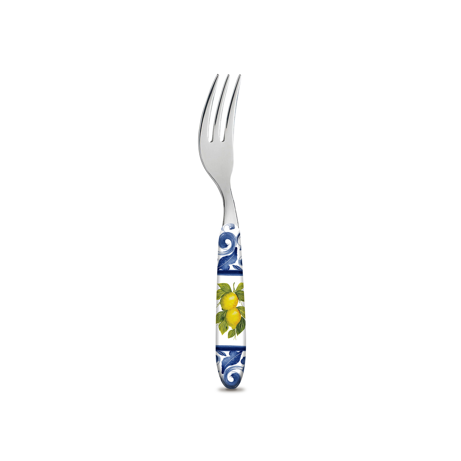 Forchetta dolce Limoni damascato blu