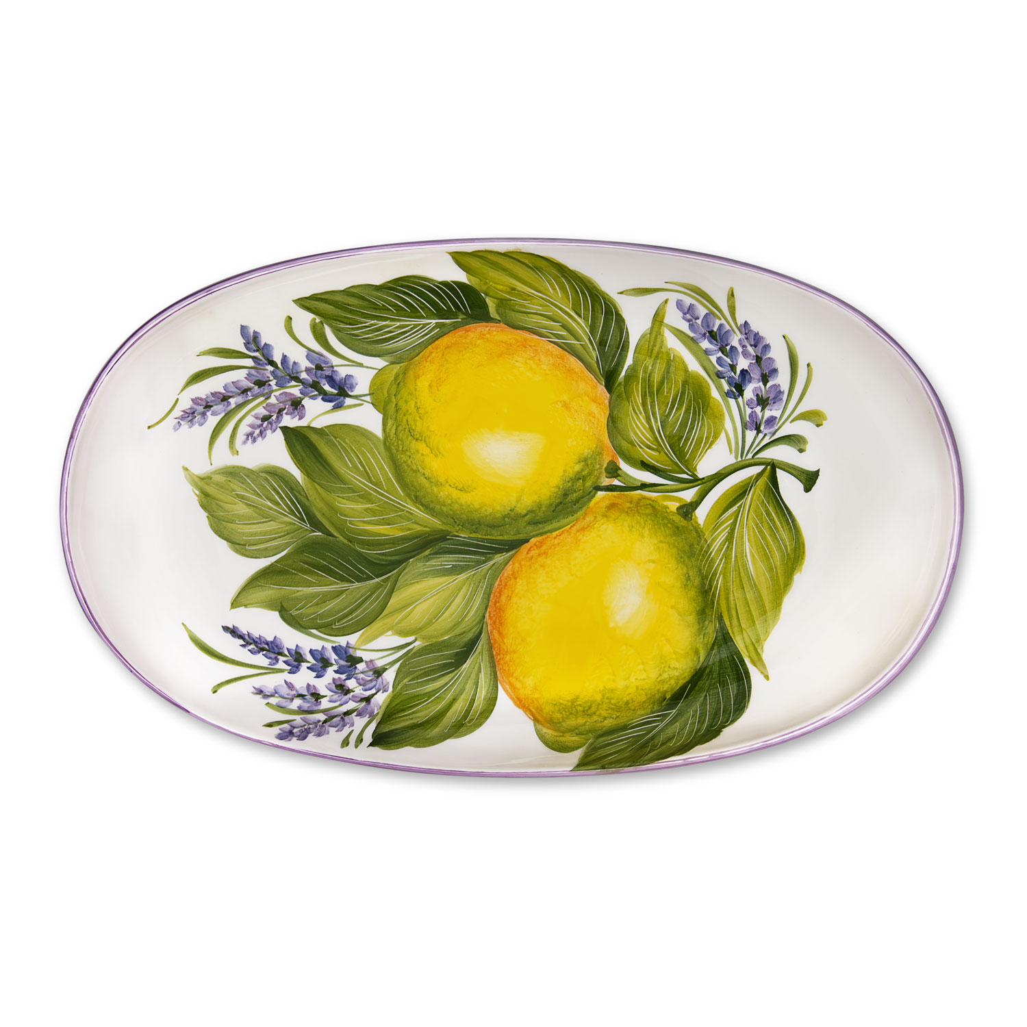 Serving tray with lemons and lavender