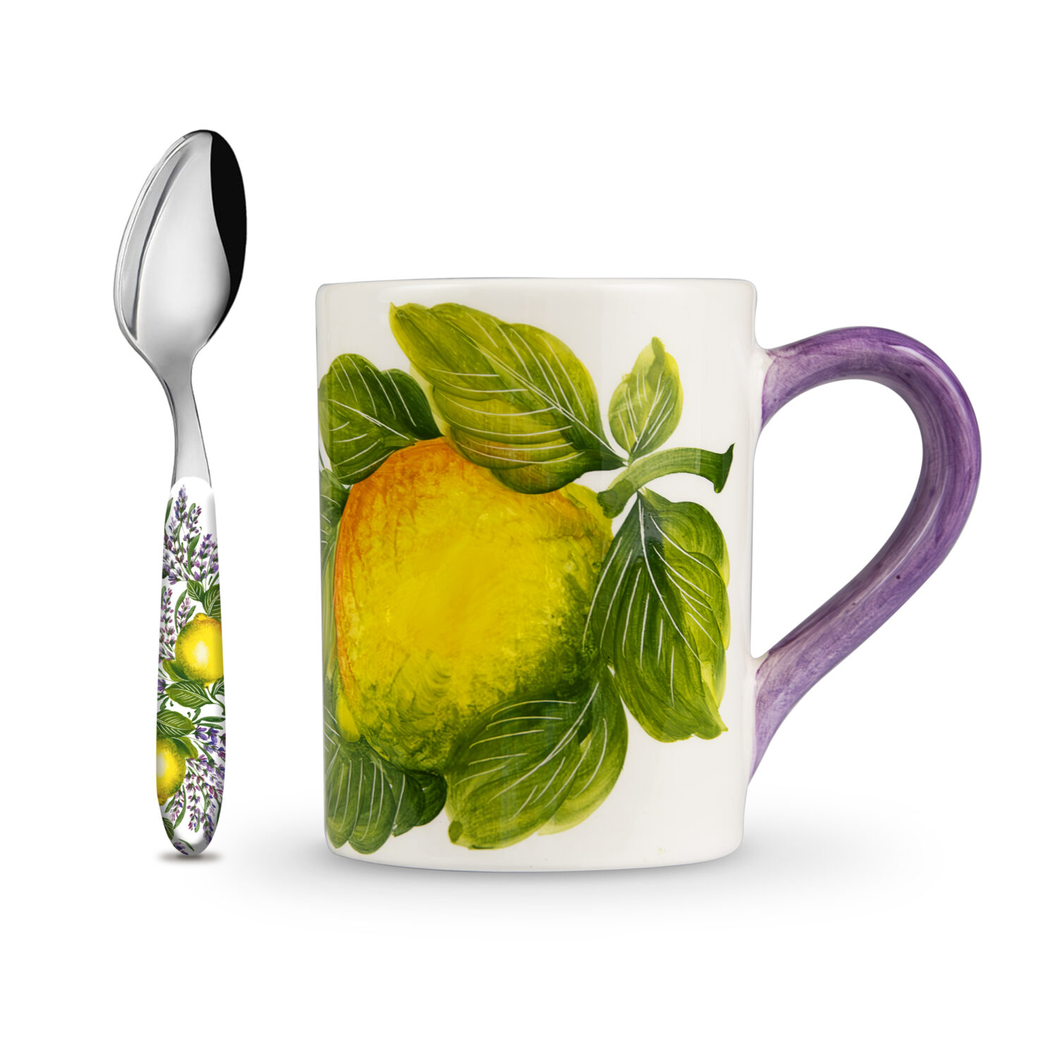 Tazza e cucchiaino Limoni lavanda