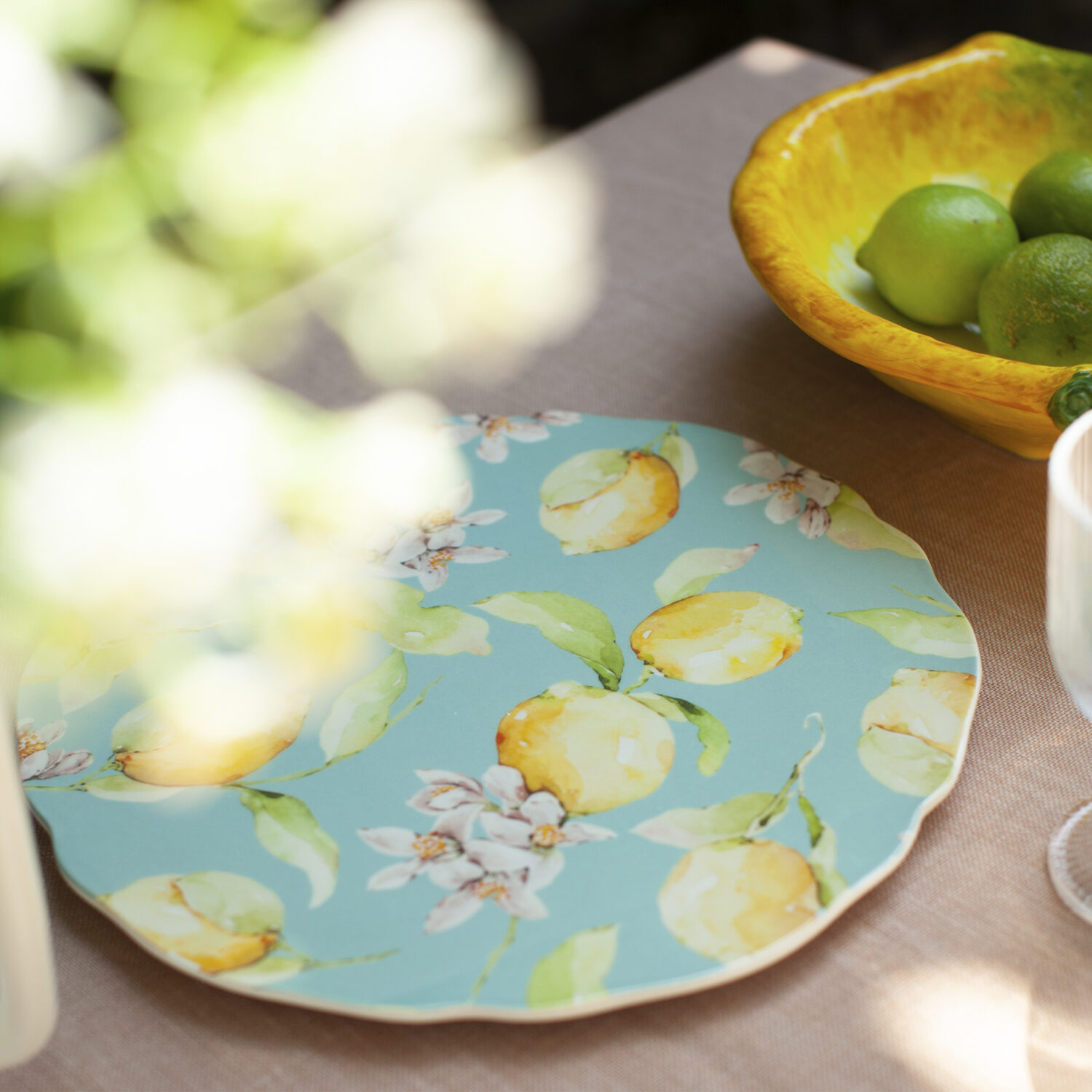 Platzteller Citrus hellblau