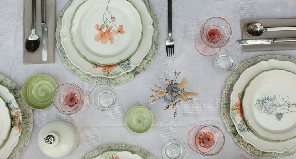Floral Ceramic Plates and Tableware Dinner Plates
