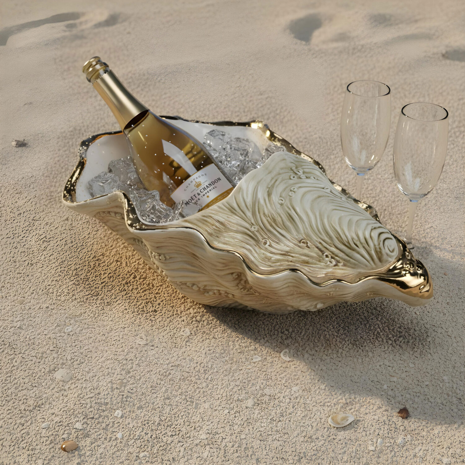 Portachampagne ostrica oro