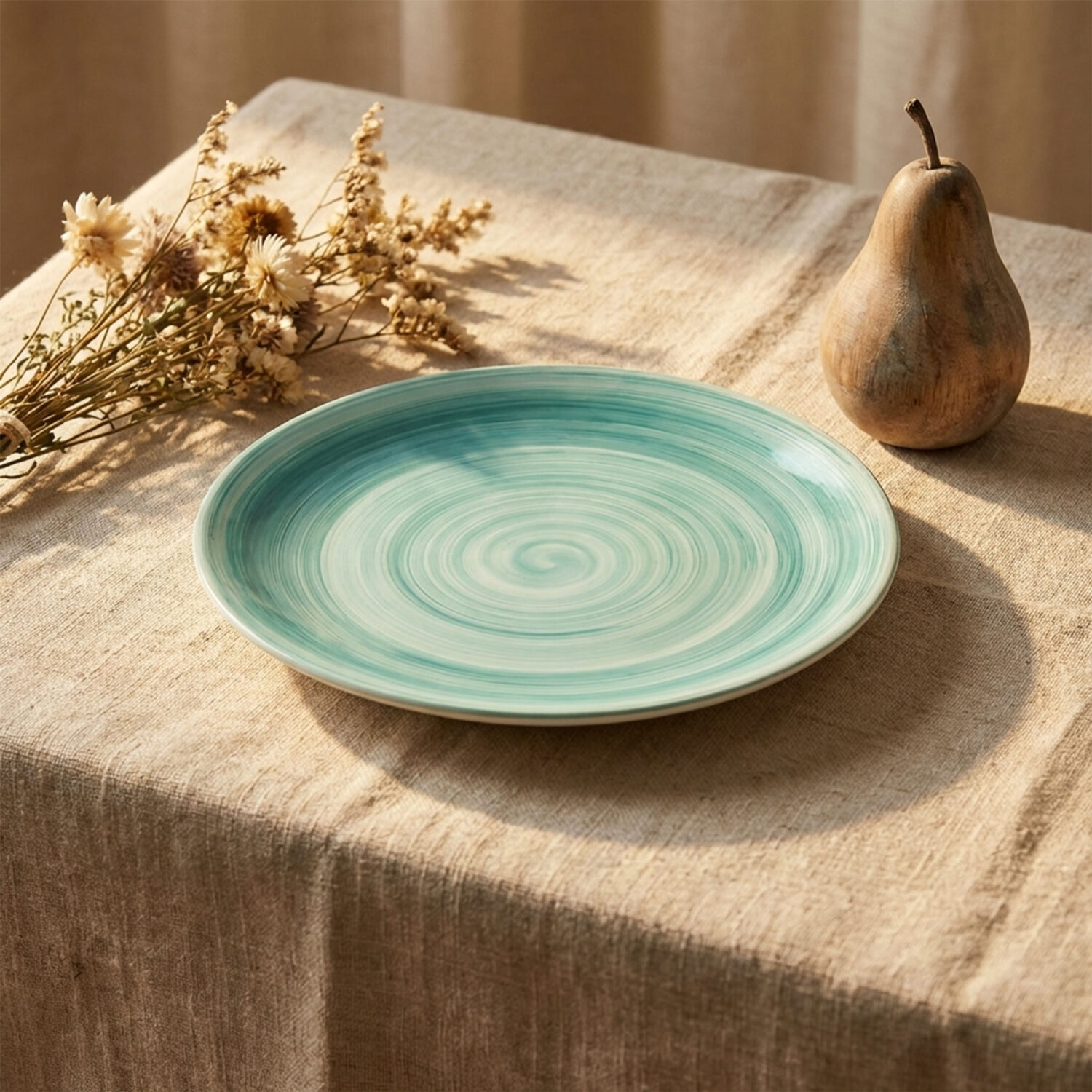 Piatto frutta in ceramica decorata tiffany