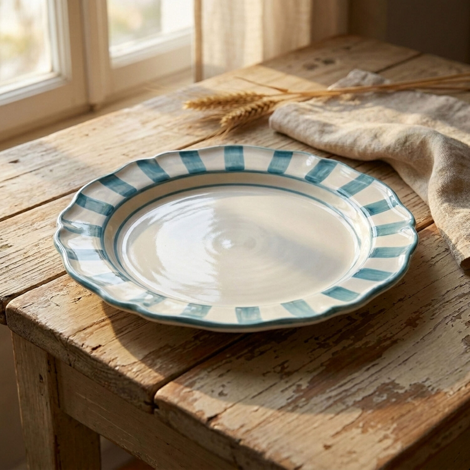 Riviera light blue dinner plate