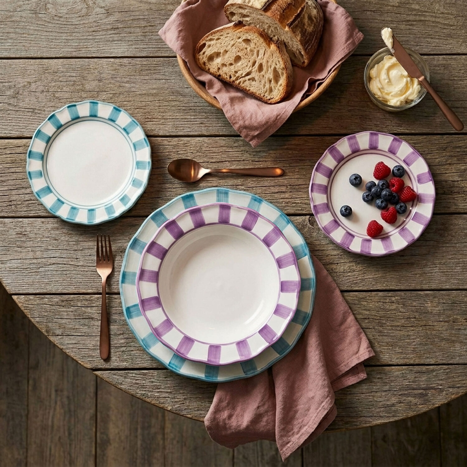 Riviera light blue dinner plate